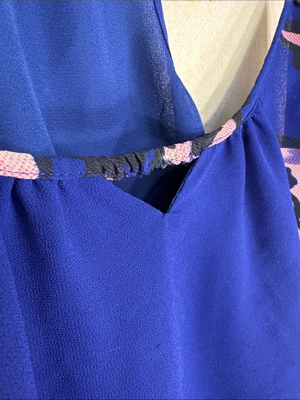 Guess - Royal Blue Floral Print Spaghetti Strap Camisole - Picture 4 of 9